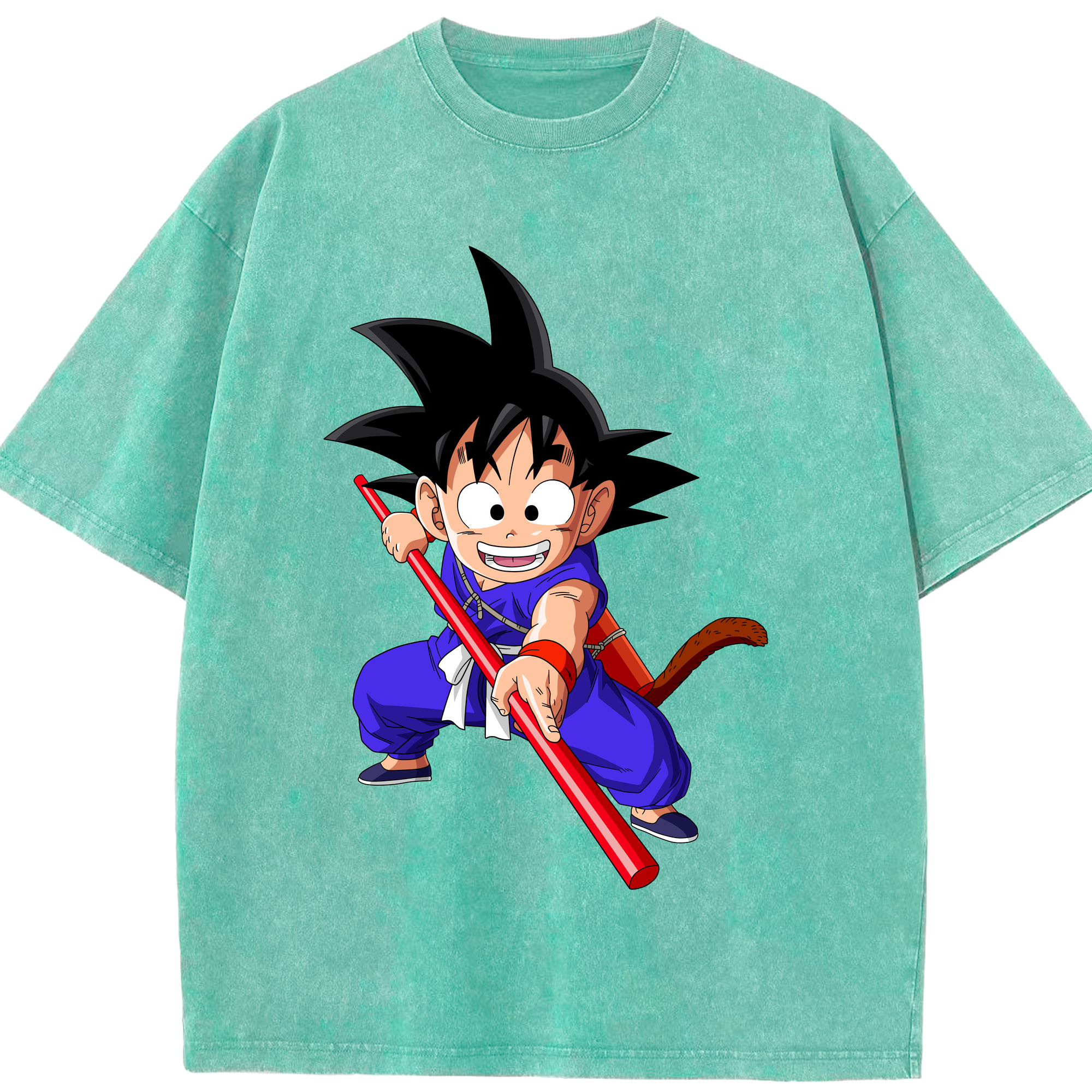 （画像用） ドラゴンボール 孫悟空（そん ごくう）Son Goku カカロット DRAGON BALL Kakarotto 綿100% ヴィンテージ風 半袖Tシャツ（フロントプリント）